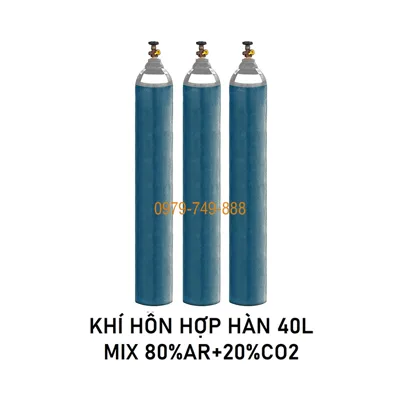 Khí hỗn hợp hàn MIX 20%CO2+80%Ar chai 40L