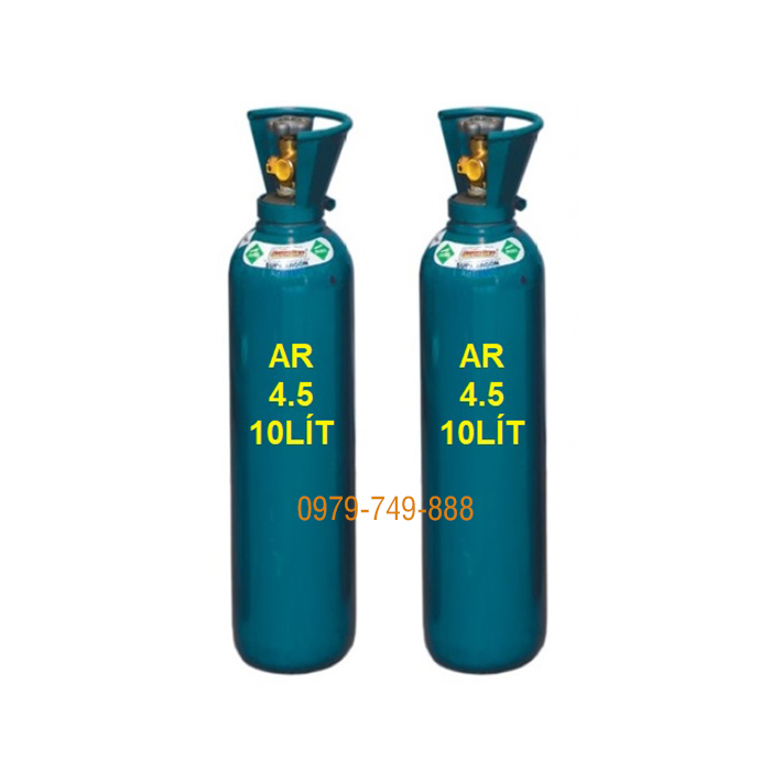 Khí Argon công nghiệp 4.5 (purity ≥99,995%) chai 8-10lít 150bar