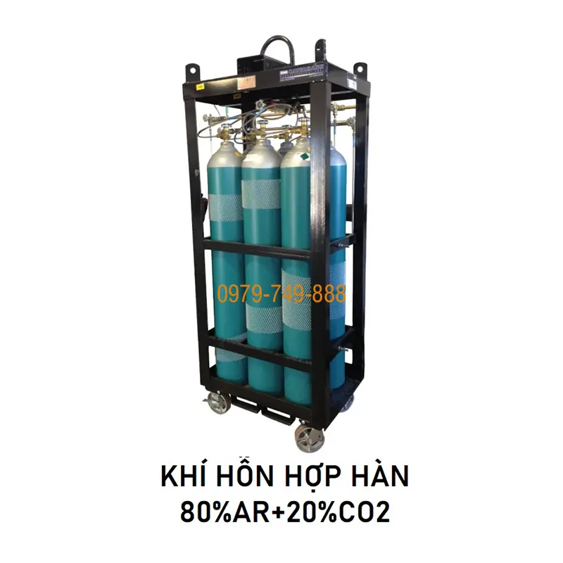 Khí hỗn hợp hàn Mix 20%CO2+80%Ar pallet nhóm 6x40L